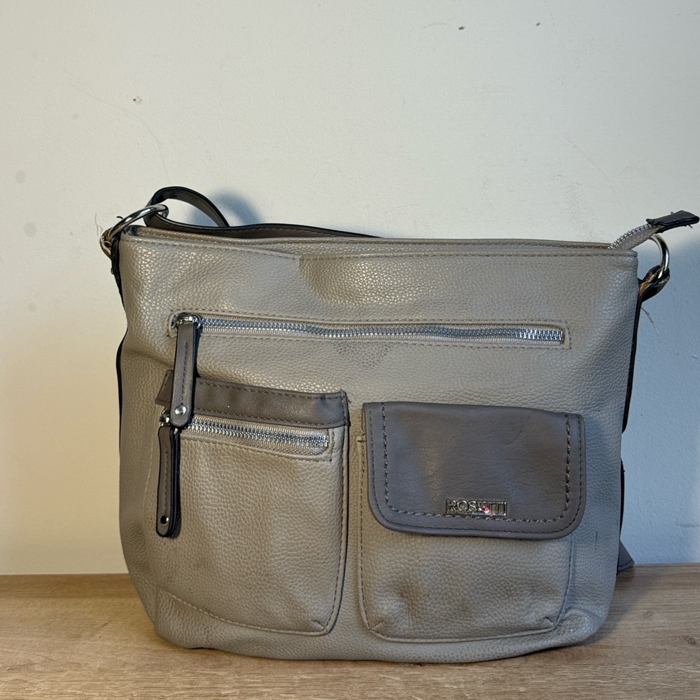 Rosetti Gray Crossbody Bag with Pockets - Picture 1 of 7